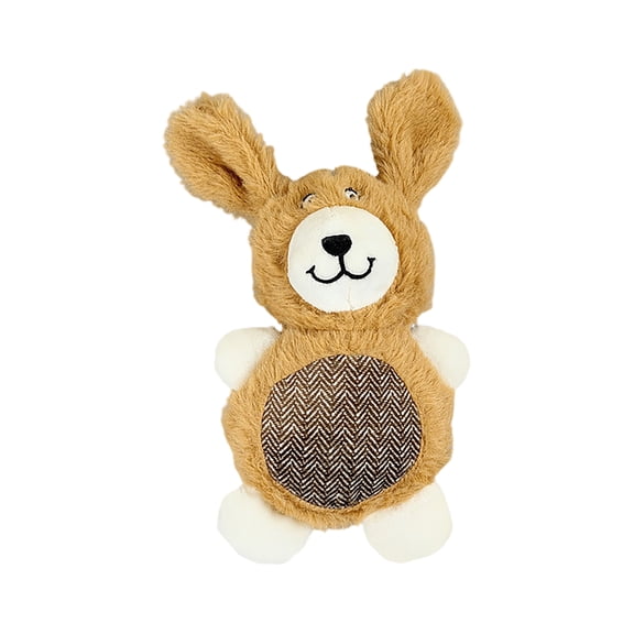 Moonsky Rabbit Dog Toy, Soft Plush Squeaky Toy with BB Sound for Interactive Companionship and Long-Lasting Chewing, Brown