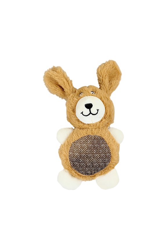 Rabbit Dog Toy, Soft Plush Squeaky Toy with BB Sound for Interactive Companionship and Long-Lasting Chewing, Brown