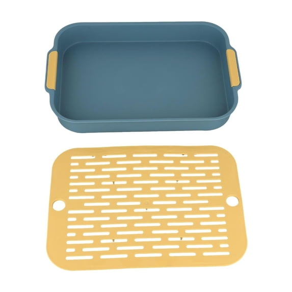 Moonsky Rabbit Litter Box with Plastic Grate Removable Mesh Tray Small Animal Potty Trainer for Guinea Pig Bunny