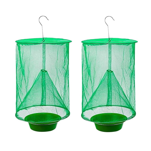 Moonsky Ranch Fly Catcher, 2-Pack Hanging Cage Trap for Outdoor Farm and Horse Stable, Eco-Friendly Insect Control for Family Yard