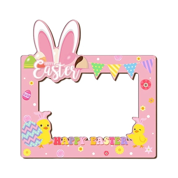 Moonsky Spring Photo Frame Gift, Painted Wood Frame with Floral & Bunny Details, Ideal for Mother’s Day, Easter & Grandparent Gift H 1PC