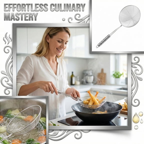 Moonsky Stainless Steel Slotted Spoon, Large Holes for Dumplings Pasta Vegetables, Hot Pot Strainer