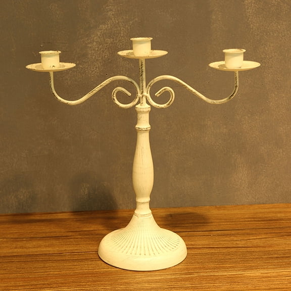 Moonsky Taper Candle Holders Set - Classic Candelabra Design, Perfect for Mantel, Buffet Table & Creating Cozy Holiday Atmosphere A Three-Head