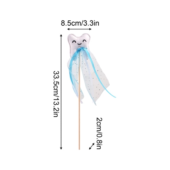 Moonsky Tooth Shaped Wand 1Pc Non-Woven Magic Stick Performance Prop for Youngsters Students Role Play Theater Costume Party Event Giveaway