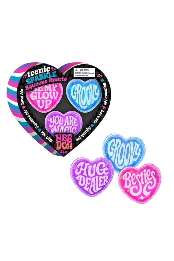 Valentines Day Heart Stress Toys, 3 Pack Heart-Shaped Squeeze Sensory Toys, Soft Slow Rising Love Shape Stress Toys, 1.5in