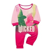 MOONSKY Wicked Christmas Pajamas Family Matching Long Sleeve Tops+Pants 2 Piece Pajamas Set, Halloween Christmas Paj pink(18 Months#Baby)