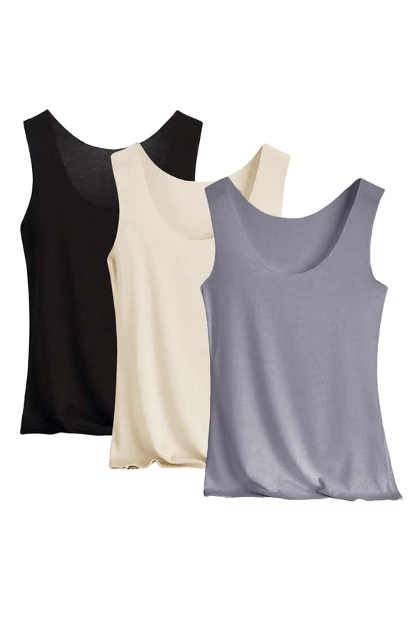 Moonsky Womens 3-Pack Athletic Tank Tops Seamless Quick Dry Sleeveless Shirt Summer Breathable Stretch Sport Vest Moisture Wicking Tops Gray XL