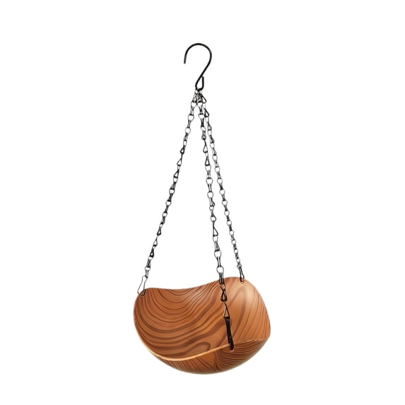 Moonsky Wooden Hanging Bird Bath, Rustic Portable Small Basin for Wild Birds Outdoor Garden Tree Branch