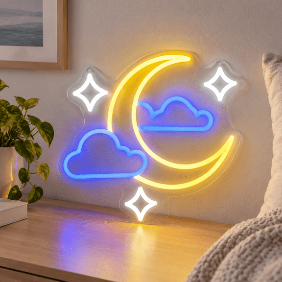 Moonstar Cloud Neon Sign LED Light for Bedroom Game Room Wall Decor