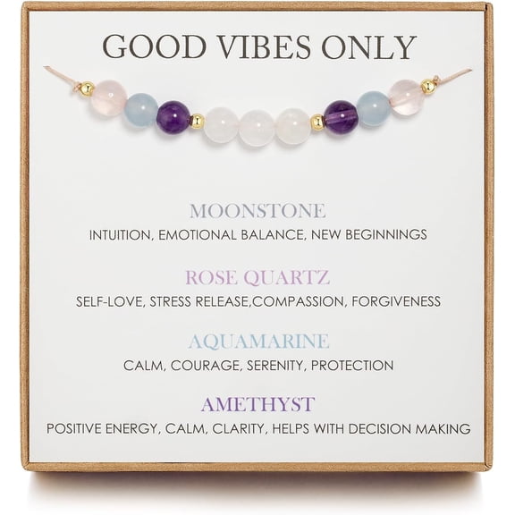 Moonstone Bracelets, New Beginnings Gifts for Women, Good Vibes Only Bracelet, Manifestation Gifts, Protection Gift, Positive Energy, Manifest Positivity, Happiness Bracelet Gift for Her