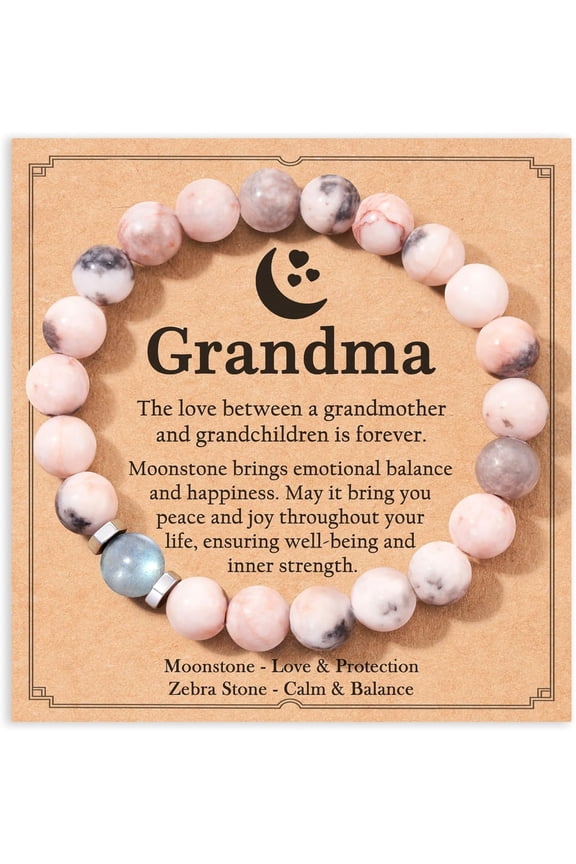 Moonstone Bracelets for Grandma/Mom/Daughter - Christmas, Birthday, Mother's Day, and Valentine's Day Gifts for Women Girls Her