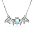 thumbnail image 1 of Moonstone Crescent Bat Necklace for Women Sterling Silver Celtic Moon Pendant Irish Jewelry Gifts, 1 of 5