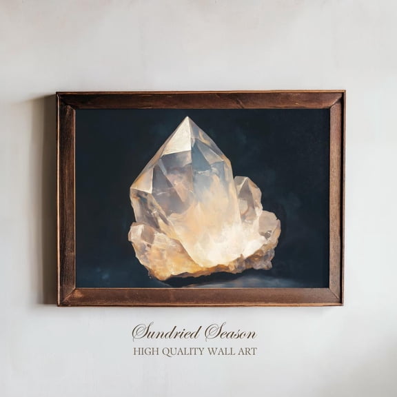 Moonstone Crystal Wall Art, Ethereal Gemstone , Mystical Healing Stone Print, Lunar Energy Decor, Spiritual Mineral Artwork UNFRAMED Poster, Wall Art for Decor, Present, 8x12