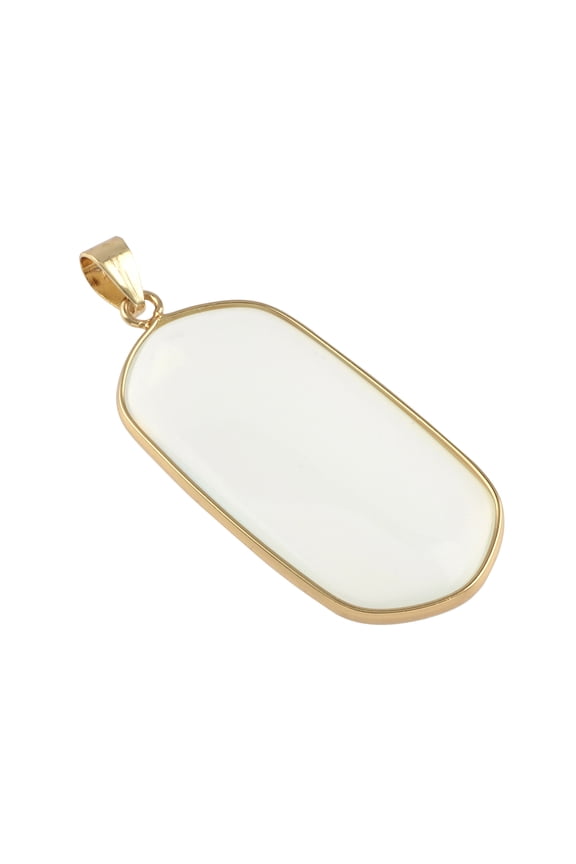 Moonstone Glass Oval Pendant by Bead Landing 43mm