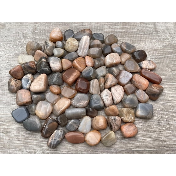 Moonstone Multi Tumbled Stones, Polished Natural Moonstone Multi Gemstone, Moonstone Multi Healing Crystals (Moonstone Multi, 3 Pound)