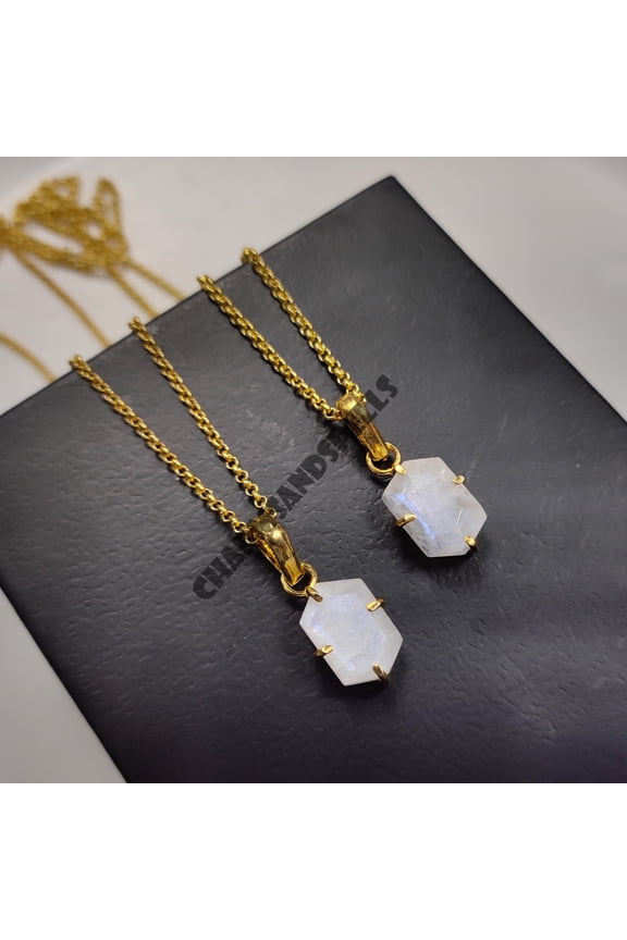 Moonstone Necklace, 14K Gold Plated Necklace, Minimalist Necklace , Gemstone Necklace, Tiny Necklace, Birthstone Jewelry, Christmas Gifts