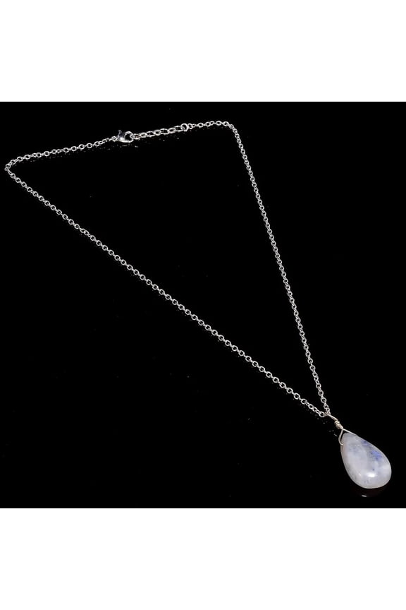 Moonstone Necklace Moonstone Pendant 925 Sterling Silver Chain Necklace for Women Moonstone Jewelry Gift for Her