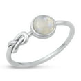 thumbnail image 1 of Moonstone Ring .925 Sterling Silver Love Knot Band White Cubic Zirconia Jewelry Female Male Size 4, 1 of 4