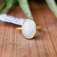 thumbnail image 1 of Moonstone Ring, 925 Sterling Silver Pure Ring, Gold Plated Ring, Gemstone Ring, White Moonstone Ring, Handmade Ring, Personalized Gift Ring,, 1 of 4