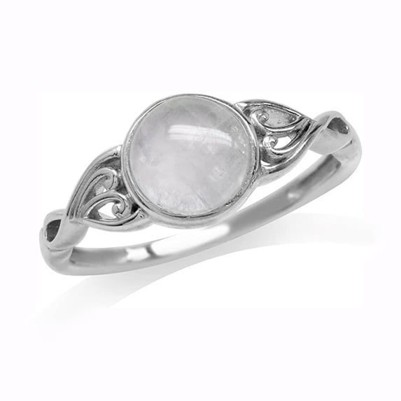 Moonstone Ring Elegant Titanium Steel Geometric Pattern Irregular Design Jewelry Durable Statement Band For Men Women