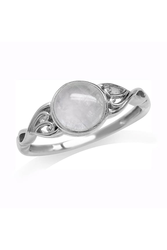 Moonstone Ring Elegant Titanium Steel Geometric Pattern Irregular Design Jewelry Durable Statement Band For Men Women