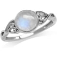 thumbnail image 1 of Moonstone Ring Elegant Titanium Steel Geometric Pattern Irregular Design Jewelry Durable Statement Band For Men Women, 1 of 4