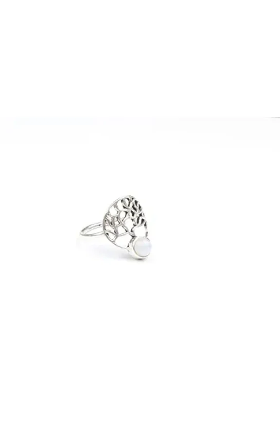 Moonstone Ring, Silver Plated Rings, Handmade Rings, White Rings, Birthstone Ring, Statement Rings, Stacking Statement Band Minimalist Finger Ring Ring (6) (9)