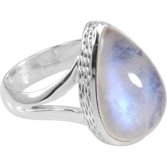 Earth Gems Jewelry Moonstone Ring Sterling Silver Ring Handmade Ring Statement Ring for Women