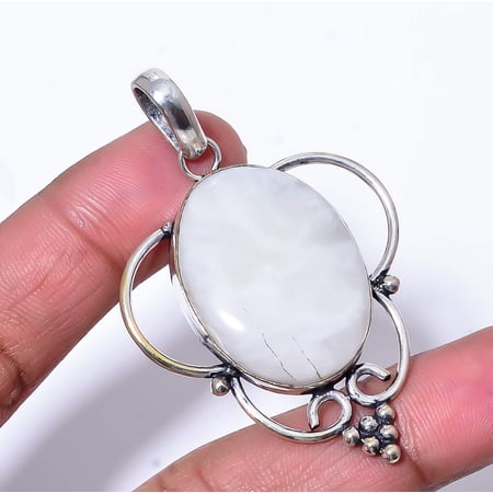 Moonstone - Sri Lanka Designer Handmade 925 Sterling Silver Pendant 2.46" P216