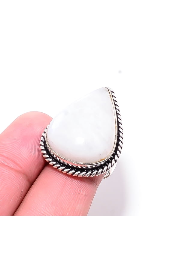 Moonstone - Sri Lanka Designer Handmade 925 Sterling Silver Ring S.7 R15588