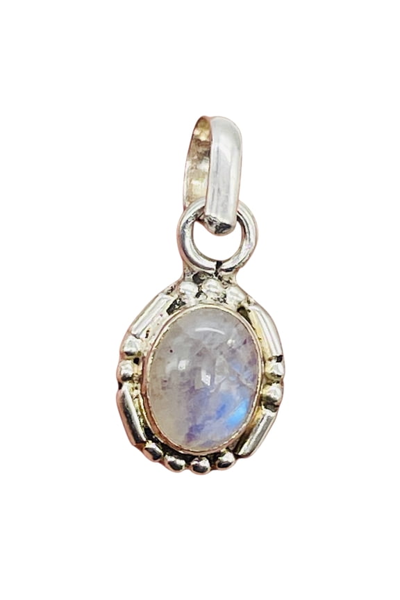 Moonstone Sterling Silver Drop Pendant | 3/4" Long | White | 1 Pendant |
