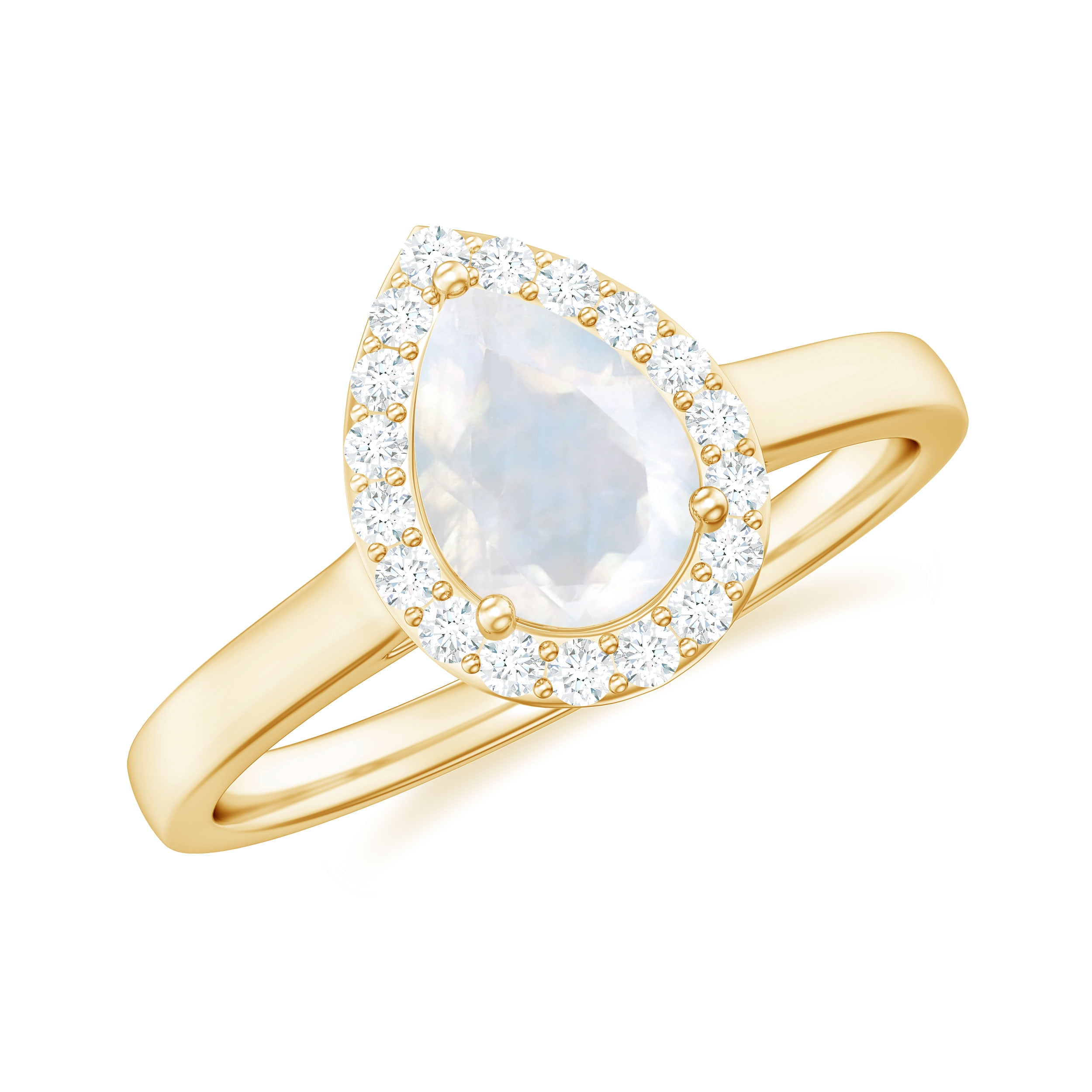 Halo clearance teardrop ring