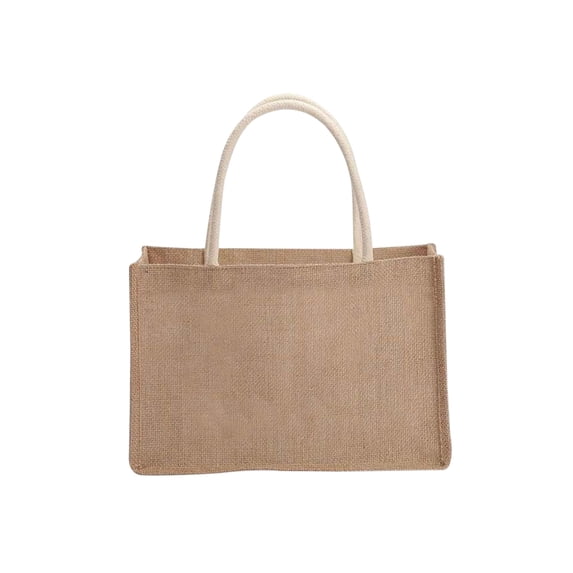 Moontgen Burlap Tote Bags Blank Jute Beach Handbag Gift Bags with Handle (M)