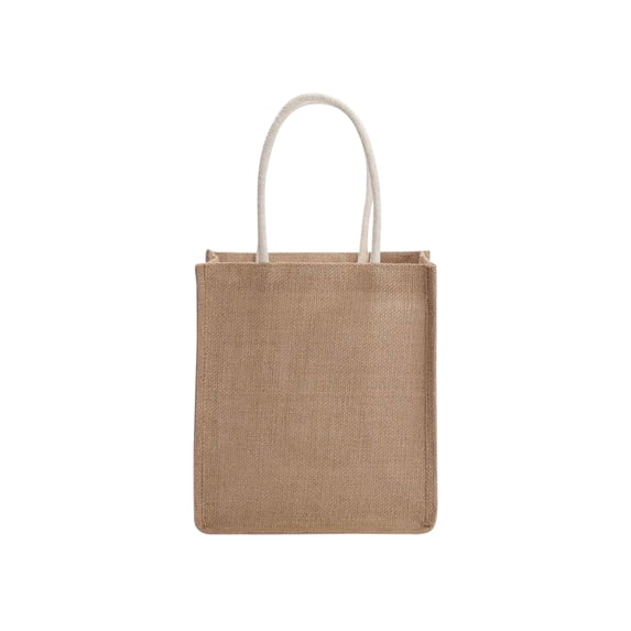 Moontgen Burlap Tote Bags Blank Jute Beach Handbag Gift Bags with Handle (Vertical)