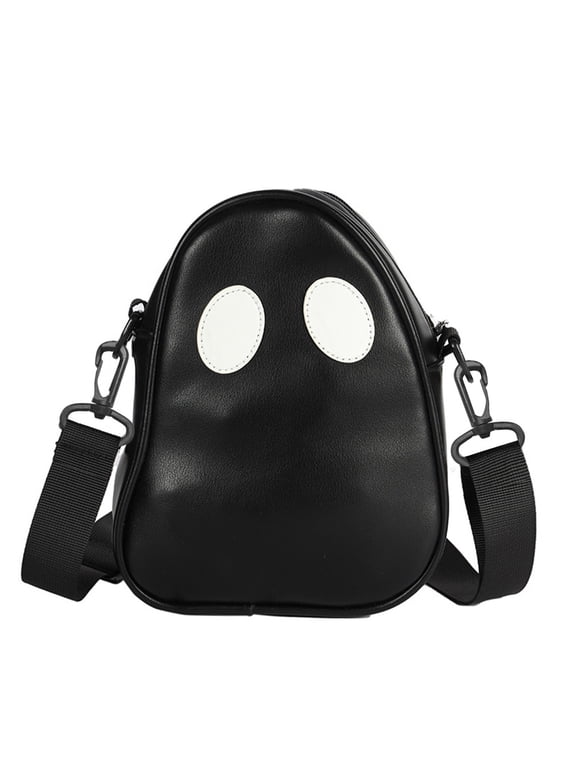 Ghost Funny Leather Shoulder Bag Casual Small Satchel Bags for Travel (Black)