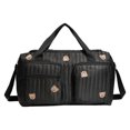 thumbnail image 1 of Moontgen Quilted Baby Diaper Bag Large Mommy Bag Cute Duffle Bag for Women (Black), 1 of 8