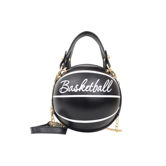 Moontgen Round Shoulder Bag Women Totes Chain Messenger Handbag (Basketball Blue)