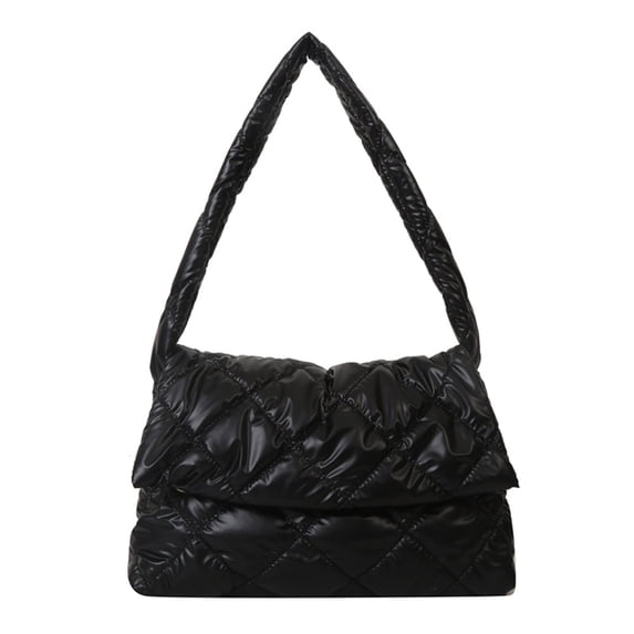 Moontgen Women Puffy Tote Bag Large Capacity Newtrend Quilted Big Handbags (Black)