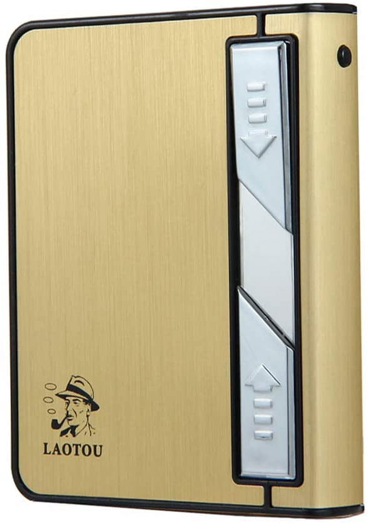Moonwbak Cigarette Case Lighter, Multifunction Cigarette Box Holder USB  Electric Rechargeable Cigar Lighter,Push Out Cigarette Holder with Electric  