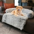 thumbnail image 1 of MoonxHome Pet Couch Protector for Dog with Memory Foam Neck Bolster, Universal Pet Furniture Cover, Sofa Bed Cover, Plush Dog Bed and More for Dogs and Cats, Machine Washable Gradient Silver Grey XS, 1 of 6