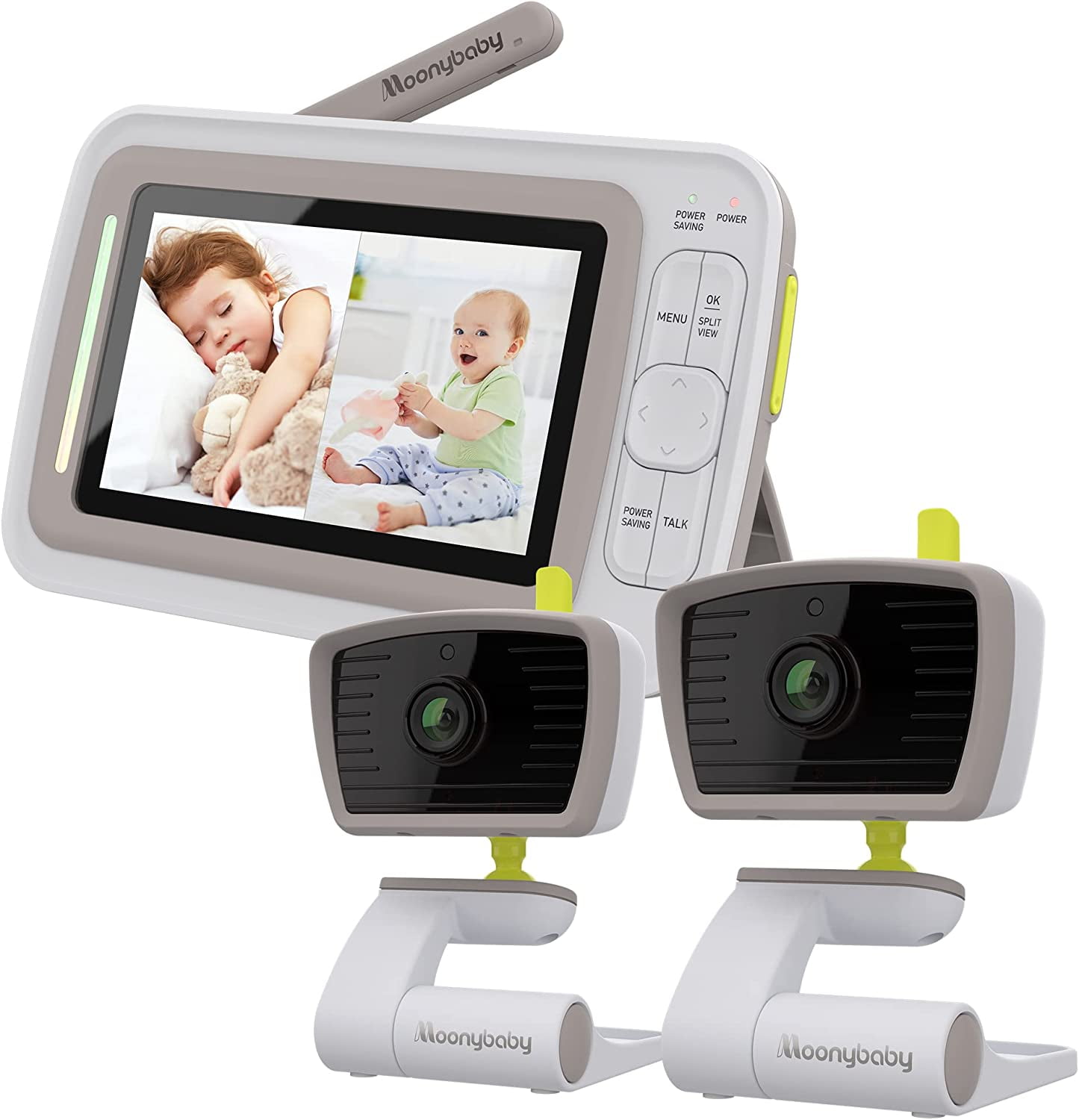 Moonybaby SMART Sleeping Infant Monitor with 2 Cameras, Video, Audio, Extra Long Battery Life