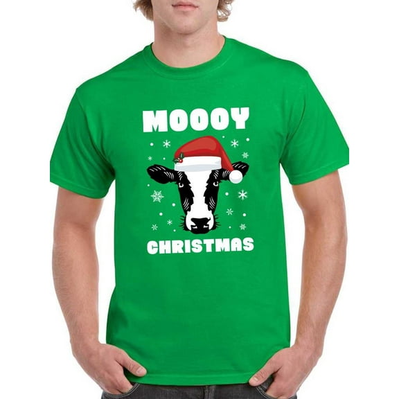 Moooy Christmas T-Shirt Men -Smartprints Designs, Male x-Large