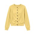 thumbnail image 1 of Mooqilaa Girls Cardigan Sweater, Long Sleeve Ribbed Knit Casual Button Front Fall Winter Cardigans Size 14-15 Years Yellow, 1 of 5