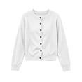 thumbnail image 1 of Mooqilaa Girls Cardigan Sweater, Ribbed Knit Button Front Casual Long Sleeve Fall Winter Cardigans Size 14-15 Years White, 1 of 5