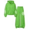 thumbnail image 1 of Mooqilaa Girls Outfit Sets Long Sleeve, 2 Piece Spring Fall Graphic Casual Girls Clothing Sets Size 14-15 Years Green, 1 of 6