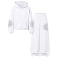 thumbnail image 1 of Mooqilaa Girls Outfit Sets Long Sleeve, Graphic 2 Piece Casual Spring Fall Girls Clothing Sets Size 8-9 Years White, 1 of 6