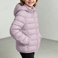 thumbnail image 1 of Mooqilaa Girls Puffer Jackets Size 6, Casual Full Zip Quilted Lightweight Winter Outerwear with Hood Purple, 1 of 5