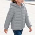 thumbnail image 1 of Mooqilaa Girls Puffer Jackets, Warm Full Zip Quilted Lightweight Winter Outerwear with Hood Size 5 Gray, 1 of 5