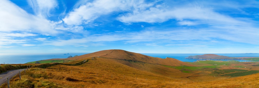 Moor landscape of Coomanaspig Pass Portmagee Valentia Island Ring Of Kerry County Kerry Republic of Ireland Canvas Art - Panoramic Images (27 x 9)