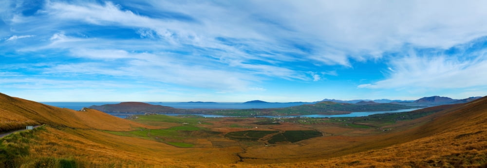 Moor landscape of Coomanaspig Pass Portmagee Valentia Island Ring Of Kerry County Kerry Republic of Ireland Canvas Art - Panoramic Images (36 x 12)
